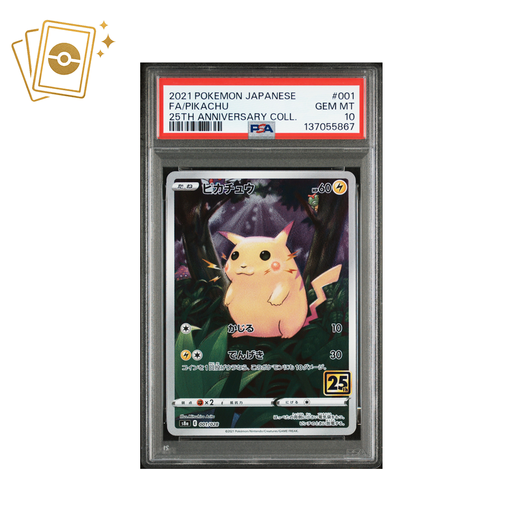 PSA 10 Pikachu 001/028 25th Anniversary